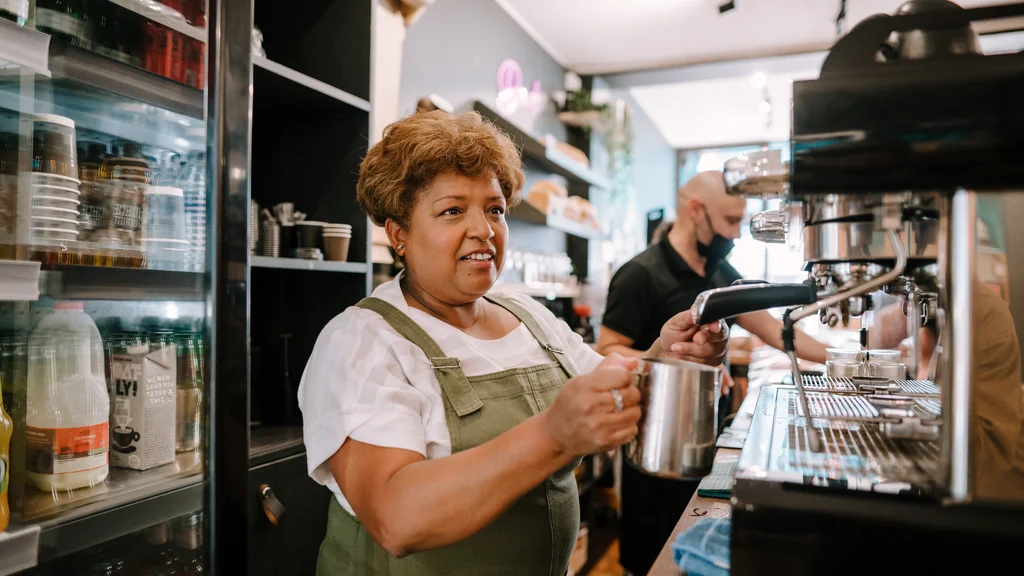 Older woman at a cafe